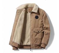 MeiDai Plus 8XL Automne Hiver Hommes Chaud Polaire Chaud épais Vestes Manteaux Hommes Mode col Velours côtelé décontracté Veste Manteau mâle (Color : Kaki, Size : 6XL)