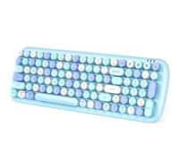 Meidosa Clavier Bluetooth sans fil, 100 touches, mini clavier Bluetooth pour machine à écrire Mac, iPad, iPhone, PC, ordinateur portable et Android, 3 appareils simultanément, clavier coloré rétro