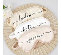 MEIEG Masque De Sommeil Personnalisé Avec Nom À Créer Soi-même, Masque En Soie Personnalisé Pour Mariage, Cadeaux Pour La Mariée Et Les Demoiselles D'honneur, Plusieurs Couleurs Disponibles