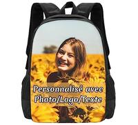 MEIERLE Sac à dos pour ordinateur portable personnalisé - Ajoutez votre photo, logo ou texte - Créez votre propre aventure avec un sac à dos personnalisé