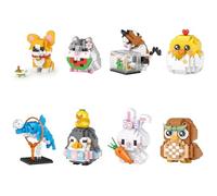 MEIEST - Ensemble de 8 pièces de mini briques de construction animalières, collection sur le thème des animaux, briques de construction pour jouets, décorations mignonnes pour la maison