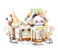 MEIEST Ensemble de blocs de construction Panda Ice Cream Shop Mini City Shop Street View Particules Briques de Construction Jouet Décoration de la Maison