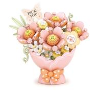 MEIEST Ensemble de blocs de construction pour bouquet de fleurs, mini briques de collection bonsaï, jouet de construction, fleurs artificielles créatives à faire soi-même, décoration d'intérieur