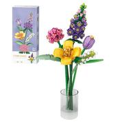 MEIEST Ensemble de blocs de construction pour bouquet de fleurs, mini briques de la collection botanique, jouet de construction, fleurs artificielles créatives à faire soi-même, décoration d'intérieur