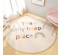 MEIFEISEWU Tapis Tapis Rond Tapis pour Enfants Tapis Lavable Antidérapant Imprimé de Dessin Animé Tapis Rampant pour Bébé Grand Tapis Doux Petite Chambre d'enfant Salon (Prosperity 21 160x160cm)