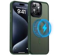 Meifigno Magic Mag Series Coque pour iPhone 15 Pro Max, protection de qualité militaire et compatible avec MagSafe, dos translucide mat avec clés en alliage d'aluminium, pour iPhone 15 Pro Max 6,7
