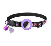 MEIFULLE Collier Airtag réglable en Nylon pour Chiot et Chat, avec Clochette, Anti-Perte, avec Support Apple Airtag