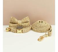 MEIFULLE Collier et Laisse personnalisés en métal pour Chat avec Gravure de Clochette et étiquette d'identification pour Chatons, Accessoires pour Animaux de Compagnie