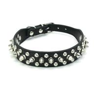 MEIFULLE Collier pour Chien en PU avec Rivets à Pointes, Colliers Anti-morsures réglables pour Chiens de Petite, Moyenne et Grande Taille, Bull Terrier, Doberman Pinscher