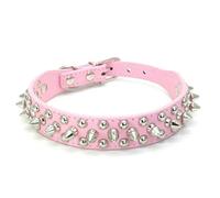 MEIFULLE Collier pour Chien en PU avec Rivets à Pointes, Colliers Anti-morsures réglables pour Chiens de Petite, Moyenne et Grande Taille, Bull Terrier, Doberman Pinscher