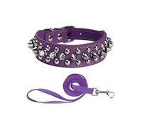 MEIFULLE Collier pour Chien en PU avec Rivets à Pointes, Colliers Anti-morsures réglables pour Chiens de Petite, Moyenne et Grande Taille, Bull Terrier, Doberman Pinscher