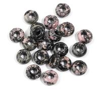 MEIFULLE Lot de 10 Perles en Pierre Naturelle à Gros Trou 10 x 5 mm, en Forme de boulier, Pendentif à Grand Trou, Perles en Vrac pour la Fabrication de Bijoux, Accessoires de Bricolage