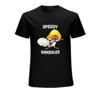 MEIFULONG Men's Speedy Gonzales Portrait T-Shirt Black M