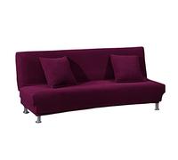 Meigeh Housse clic clac 2 Places Housse de canapé sans accoudoirs Extensible imprimé Housse canapé sans Bras Housse de canapé-lit Pliante élastique Violet foncé, sans Housse de Coussin