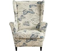 Meigeh Housse de Fauteuil à Oreilles Housse de Chaise imprimée Housse de Pouf Fauteuil à Oreilles Housse Ottoman Papillon
