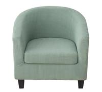 Meigeh Housse de Fauteuil Cabriolet Housse de Chaise Chesterfield Extensible Couvre Fauteuil de Club 2 pièces Matcha Vert