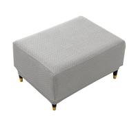 Meigeh Housse de Pouf Rectangulaire Housse de Repose-Pied Extensible Couvre Pouf Housse de Tabouret Rectangle Gris Clair S