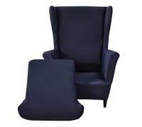 Meigeh Housse Fauteuil à Oreilles 2 Pièces Extensible Housse de Chaise Housse Fauteuil à Oreilles 1 Place Marine