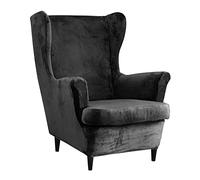 Meigeh Housses de Chaise à Oreilles Housse de Fauteuil d'aile pour Fauteuil 2 pièces Couvre de Protection Chaise à Oreilles Velours Extensible