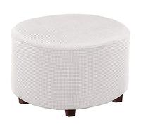 Meigeh Housses de Pouf Rondes Housse Tabouret Rond Housse d'ottoman Extensible Housse de Protection de Repose-Pieds Housse Tabouret