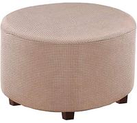 Meigeh Housses de Pouf Rondes Housse Tabouret Rond Housse d'ottoman Extensible Housse de Protection de Repose-Pieds Housse Tabouret
