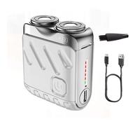 Meigline Mini Shaver - Electric Waterproof Shaver for Men with USB Charging, LED Power Display, Precision Trimming & Travel-Friendly Design (White)