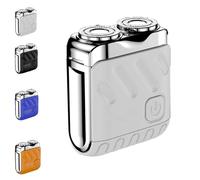 Meigline Mini Shaver, Portable Rotary Dual Ring Electric Shaver, Compact Travel Razor for Men,Electric Shavers (White,10 * 4.5 * 9.5cm)
