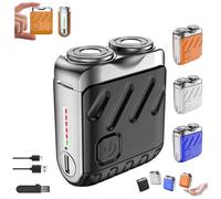 Meigline Mini Shaver,Small Steel Cannon Suspended Magnetic Blade Shaver,Waterproof Portable Dual Ring Suction Electric Razor,Compact Travel Size,USB Fast Charging (Black)