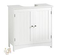 Meihe Meuble de Salle de Bain - Armoire en Bois Sous Lavabo Avec 2 Portes (60 * 30 * 60cm) - Meuble de Rangement Blanc