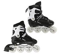meihe Rollers pour Enfants,Patins à roulettes-Rollers pour Filles et Garçons/Taille réglable/Respirant Confortable pour Patinage des Adolescents(S-Noir)