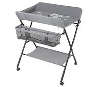 meihe Table à Langer Pliable avec Sac de Rangement et Couche Inférieure, Organiseur de Couche en Toile, Soin pour Nouveaux-Nés, (80 x 66 x 98cm gris)