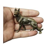 MEIHENI Statuette de chien berger allemand en laiton massif de 6,9 cm
