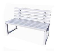Meihkkud Banc de Jardin en Acier，Banc de Jardin，Banc à Bascule de Jardin 2 Places，Banc extérieur，Banc résistant aux intempéries，pour Jardin, Parc, Cour, Pelouse(100cm/39.3in,White)