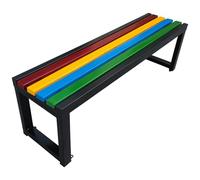 Meihkkud Banc de Jardin en Bois,Extérieur Petit Banc en Bois,Banc publique en Bois Massif,avec Assise à Lattes,Meuble de Terrasse, Parc, Patio, Balcon(100 * 40 * 45/39.3 * 15.7 * 17.7in,Black)