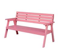 Meihkkud Banc de Jardin en Bois Massif,Banc extérieur,Banc d'Extérieur à 2 Places avec Accoudoirs,pour Jardin, pelouse, terrasse,la Cour(120 * 67 * 88cm/47.2 * 26.3 * 34.6in,Pink)