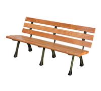 Meihkkud Banc de Jardin, Siège avec en Fonte Aluminium, Assise et Dossier Ergonomique, 2 sièges, Bois, Cour, Pelouse(150 * 45 * 70cm/59 * 17.7 * 27.5in)