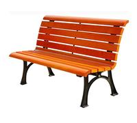 Meihkkud Banc d'extérieur 2 Places en Bois et Acier, Banc publique en Bois Massif, Banc de Jardin pour décoration de terrasse extérieure(150cm/59in)