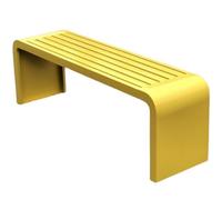 Meihkkud Banc d'extérieur galvanisé, Banc de Parc en métal, Sièges Jardin, siège de 2-3 Personnes,résistant aux intempéries(120 * 40 * 45cm/47.2 * 15.7 * 17.7in,Yellow)