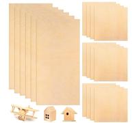 MeiHongJiaYe 18 Planches de Bois de Balsa Non Traité pour Bricolage, Panneaux de Bois 1,5 mm pour DIY, Modélisme, Gravure et Artisanat (100x100 mm et 100x200 mm)