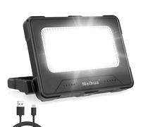 MEIHUA Projecteur LED Rechargeable 60W 12000mAh 4 Modes 5 Luminosité Lampe de Chantier Rechargeable par USB et Solaire LED Portable Pour Camping, Chantier, Garage-Noir