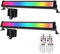 MEIHUA Projecteur LED RGB Barre 42 W avec Télécommande RF 360° Éclairage LED RGB 10 Couleurs 12 Modes 6 Luminosité Réglable Étanche IP66 Mémoire et Minuterie Spot Couleur pour Bar Noël Halloween