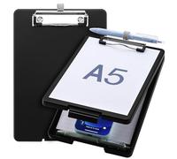 Meiikun Petit porte-bloc avec rangement, 15,2 x 22,9 cm en plastique noir