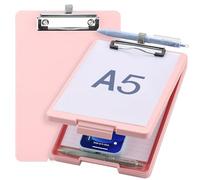 Meiikun Petit porte-bloc avec rangement, 15,2 x 22,9 cm en plastique rose clair