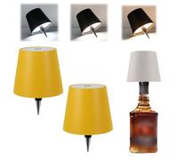 MEIION bertaus Pack de lampes bouteilles 2pcs Lampe Sans Fil pour Bouteille, IP54 Étanche, LED Tactile à Intensité Variable, Couleurs RVB, Portable pour Restaurant et Bar