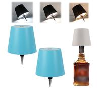 MEIION bertaus Pack de lampes bouteilles 2pcs Lampe Sans Fil pour Bouteille, IP54 Étanche, LED Tactile à Intensité Variable, Couleurs RVB, Portable pour Restaurant et Bar
