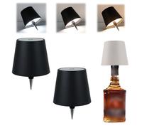 MEIION bertaus Pack de lampes bouteilles 2pcs Lampe Sans Fil pour Bouteille, IP54 Étanche, LED Tactile à Intensité Variable, Couleurs RVB, Portable pour Restaurant et Bar
