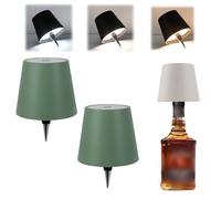 MEIION bertaus Pack de lampes bouteilles 2pcs Lampe Sans Fil pour Bouteille, IP54 Étanche, LED Tactile à Intensité Variable, Couleurs RVB, Portable pour Restaurant et Bar