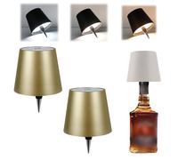 MEIION bertaus Pack de lampes bouteilles 2pcs Lampe Sans Fil pour Bouteille, IP54 Étanche, LED Tactile à Intensité Variable, Couleurs RVB, Portable pour Restaurant et Bar