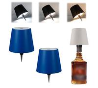 MEIION bertaus Pack de lampes bouteilles 2pcs Lampe Sans Fil pour Bouteille, IP54 Étanche, LED Tactile à Intensité Variable, Couleurs RVB, Portable pour Restaurant et Bar
