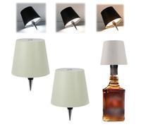 MEIION bertaus Pack de lampes bouteilles 2pcs Lampe Sans Fil pour Bouteille, IP54 Étanche, LED Tactile à Intensité Variable, Couleurs RVB, Portable pour Restaurant et Bar